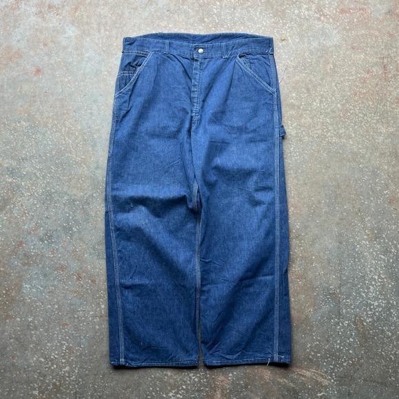 Vintage Hercules Vat Dyed Union Made Denim Carpenter Pants Blue Sears 36x27 - Picture 5 of 12